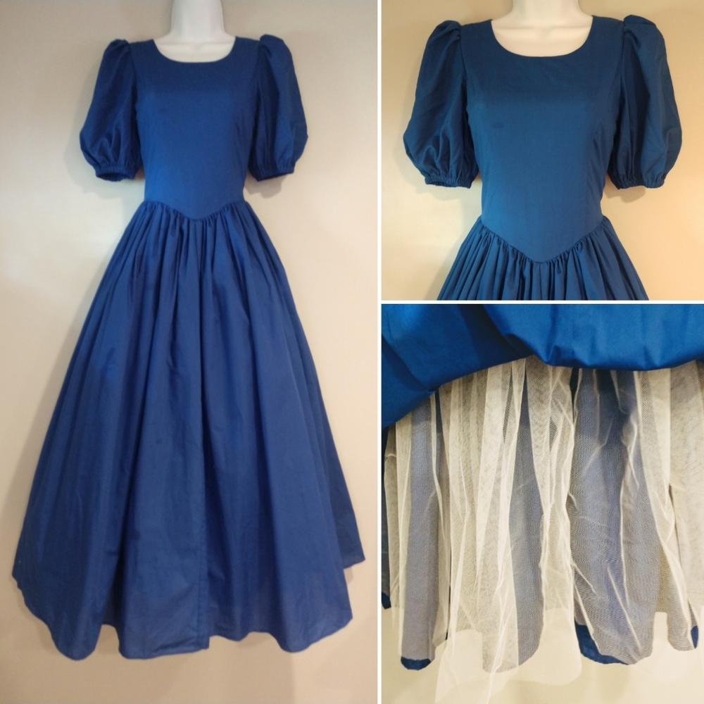 Vintage Blue Midi Dress